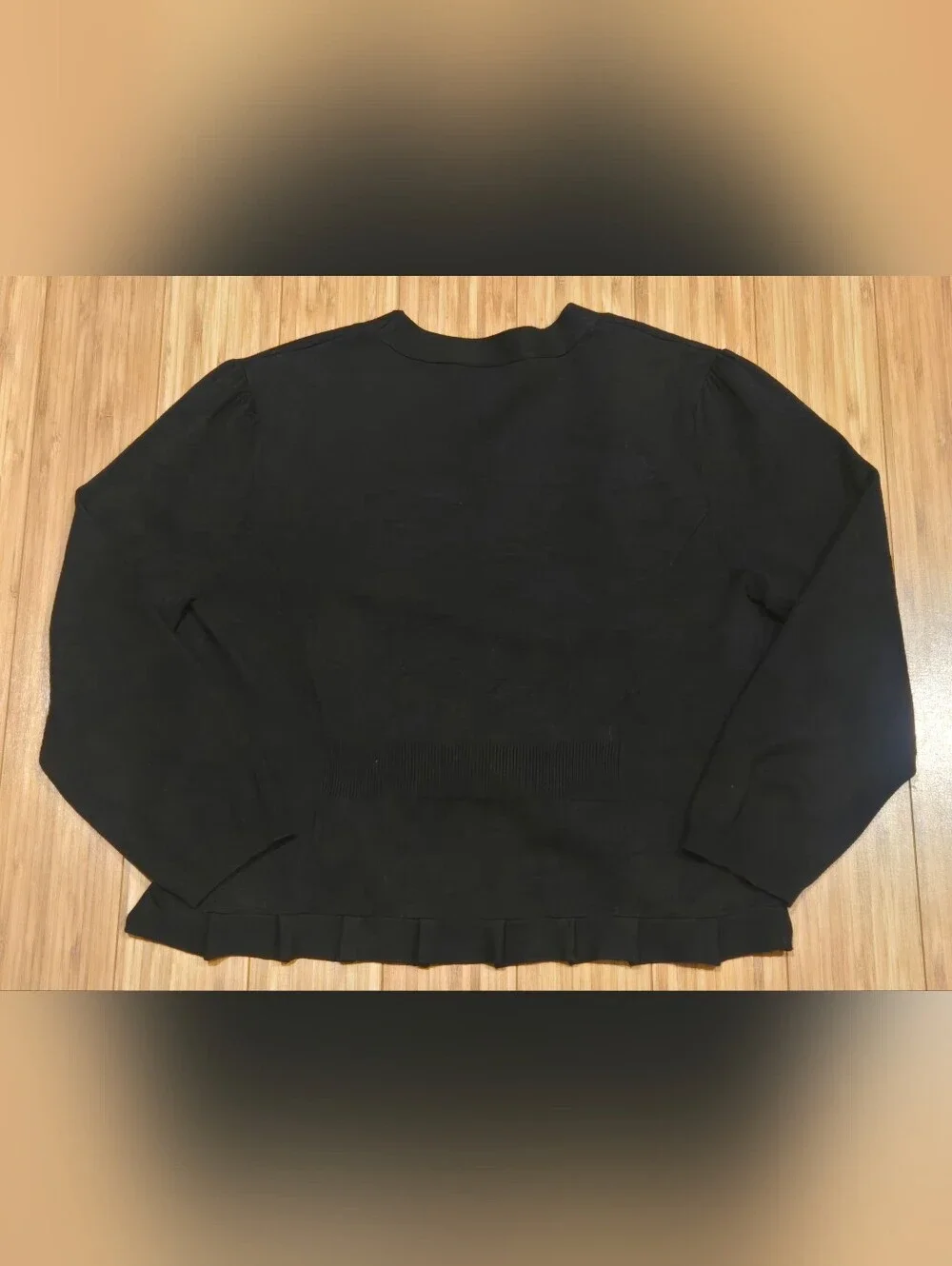 United States Sweaters Black Ruffle-Front Sweater Cardigan